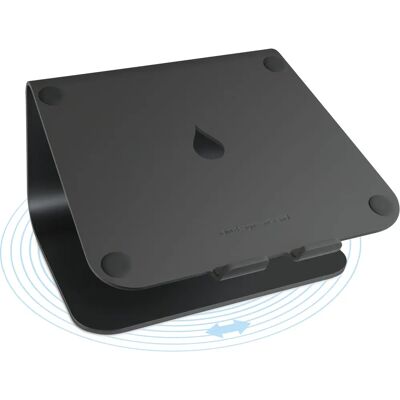 Suporte em alumínio para MacBook - Ajustável, rotação 360° - Preto Suporte em alumínio para MacBook - Ajustável, rotação 360° - Preto