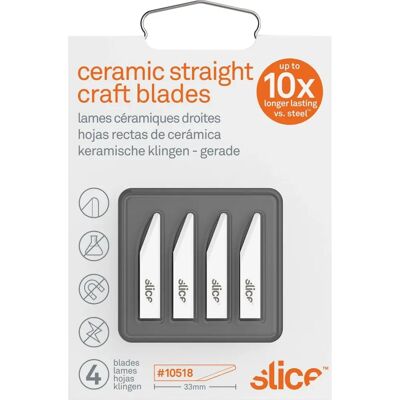 Slice Ceramic Craft Knife Blades - 4 pcs - Rounded Tip Slice Ceramic Craft Knife Blades - 4 pcs - Rounded Tip