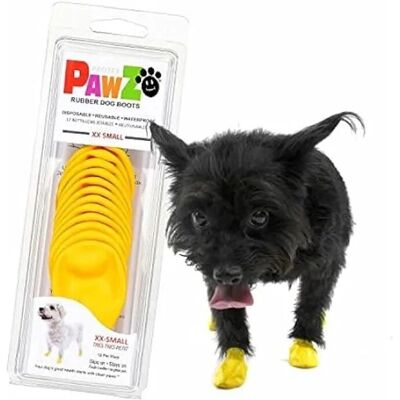 Pawz Naturliga Gummistövlar för Hundar - Gul XXS - 12 Pack Pawz Naturliga Gummistövlar för Hundar - Gul XXS - 12 Pack