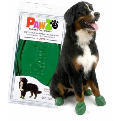 Pawz Naturliga Gummihundskor - XL Grön Pawz Naturliga Gummihundskor - XL Grön