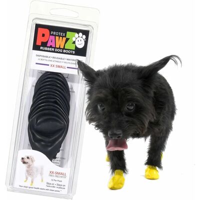 Pawz Naturliga gummivattentäta hundskor - XXS Svart 12 st. Pawz Naturliga gummivattentäta hundskor - XXS Svart 12 st.
