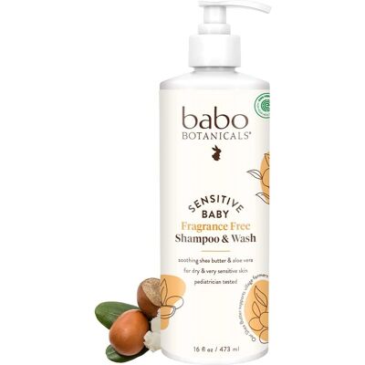 Babo Botanicals Sensitive Baby Shampoo & Wash - Baby Shampoo & Wash Babo Botanicals Sensitive Baby Shampoo & Wash - Baby Shampoo & Wash