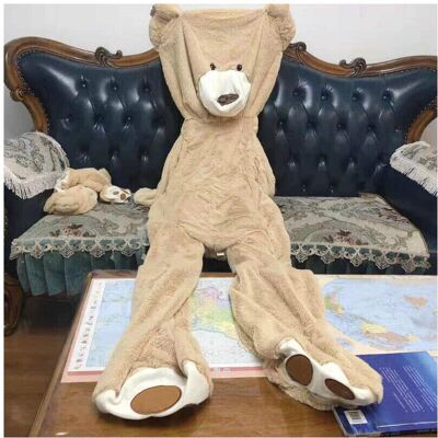 FLEMYE - Giant Teddy Skin Coat - 160cm - Light Brown - Plush Coat FLEMYE - Giant Teddy Skin Coat - 160cm - Light Brown - Plush Coat