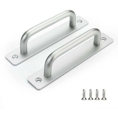 Augro Silver Sliding Door Handle - 128mm Center Distance - Furniture Handle Augro Silver Sliding Door Handle - 128mm Center Distance - Furniture Handle