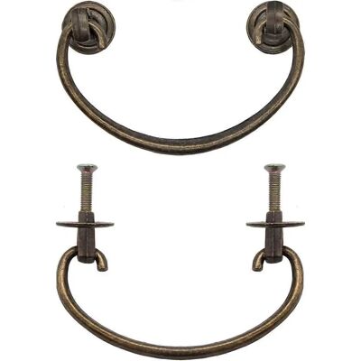Augro Antique Furniture Handles - 2 Folding Handles, Bronze Augro Antique Furniture Handles - 2 Folding Handles, Bronze