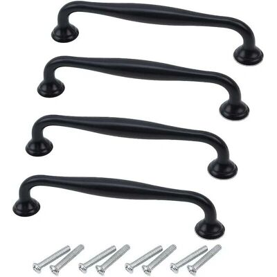 Augro Aluminum Cabinet Handles - 4 pcs, Black, 148mm Augro Aluminum Cabinet Handles - 4 pcs, Black, 148mm