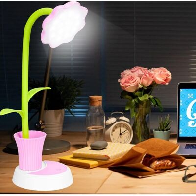 Augro Luz de Escritorio Infantil Girasol Rosa - Luz de Lectura Amigable para Ojos Augro Luz de Escritorio Infantil Girasol Rosa - Luz de Lectura Amigable para Ojos