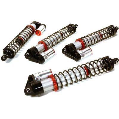 Integy - Piggyback Shock Set (4) - Zilver - Traxxas X-Maxx - Shock set Integy - Piggyback Shock Set (4) - Zilver - Traxxas X-Maxx - Shock set