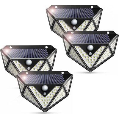 Augro 4 Pack 100 LED Wide Angle Solar Light - Outdoor Security Light Augro 4 Pack 100 LED Wide Angle Solar Light - Outdoor Security Light