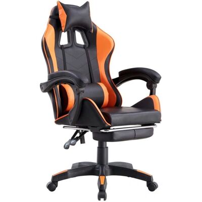 WE HOME - Sedia gamer reclinabile con poggiapiedi arancione - Arancione - Ecopelle - Gaming chair WE HOME - Sedia gamer reclinabile con poggiapiedi arancione - Arancione - Ecopelle - Gaming chair