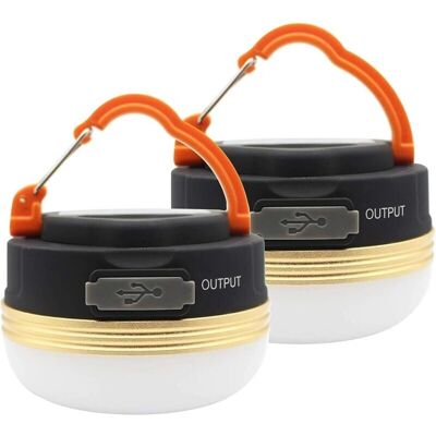 Augro 2 Pack Camping Light Lantern - Waterproof USB Rechargeable LED Lamp - Outdoor Hiking Emergency Augro 2 Pack Camping Light Lantern - Waterproof USB Rechargeable LED Lamp - Outdoor Hiking Emergency