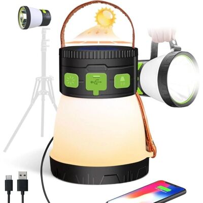 Augro Solar Camping Light - Rechargeable LED Lantern - 1500 Lumens - 8 Brightness Modes - Emergency Augro Solar Camping Light - Rechargeable LED Lantern - 1500 Lumens - 8 Brightness Modes - Emergency