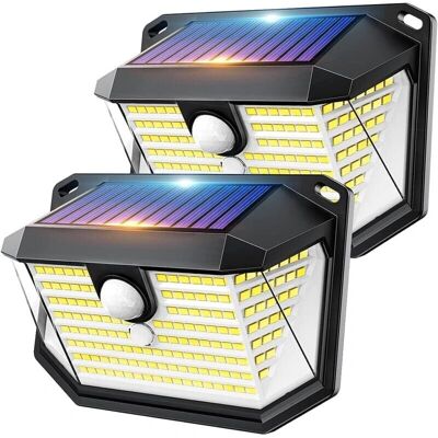 Luces solares exteriores Augro 202 LED - Impermeables, 3 Modos, Ángulo Amplio Luces solares exteriores Augro 202 LED - Impermeables, 3 Modos, Ángulo Amplio