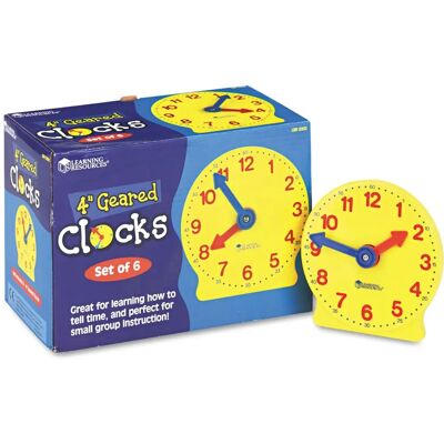 Learning Resources Learning Resources 10cm Geared Mini-Clock - Mini Clock Learning Resources Learning Resources 10cm Geared Mini-Clock - Mini Clock