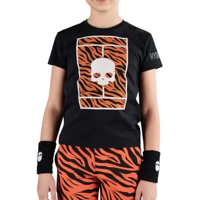 Hydrogen Kinder Langarm Tennisplatz Baumwoll-T-Shirt - Schwarz-Orange Tiger Hydrogen Kinder Langarm Tennisplatz Baumwoll-T-Shirt - Schwarz-Orange Tiger