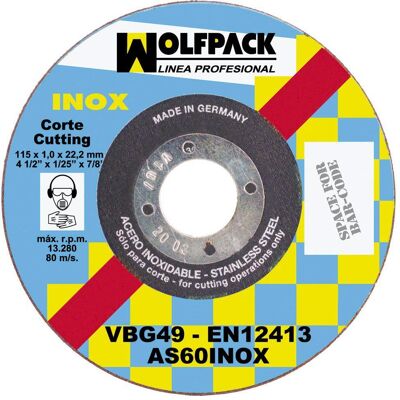 Disque de coupe Inox Wolfpack 115mm - Accessoire Meuleuse Disque de coupe Inox Wolfpack 115mm - Accessoire Meuleuse