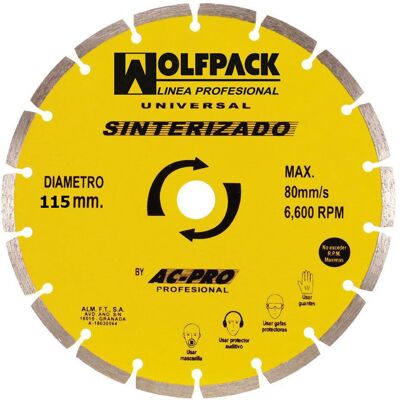 Wolfpack Ligne Professionnelle - Disque Diamant 115mm - Accessoire Meuleuse d'Angle Wolfpack Ligne Professionnelle - Disque Diamant 115mm - Accessoire Meuleuse d'Angle