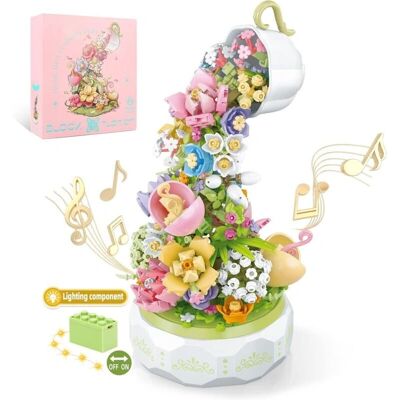 SJQKA - Botanical Flowers - Rotating - Lighted - Music Box SJQKA - Botanical Flowers - Rotating - Lighted - Music Box