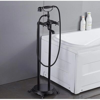 Sjqka - Grifo de bañera independiente vintage - Brass - Double Handle - Bathtub faucet Sjqka - Grifo de bañera independiente vintage - Brass - Double Handle - Bathtub faucet
