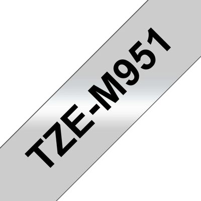 Brother TZE-M951 Etikettinauha - Musta hopealle - 24mm x 8m Brother TZE-M951 Etikettinauha - Musta hopealle - 24mm x 8m
