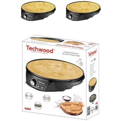 Techwood Crêpière - Antiadhésif, 1200W, Thermostat réglable - Publicité Techwood Crêpière - Antiadhésif, 1200W, Thermostat réglable - Publicité