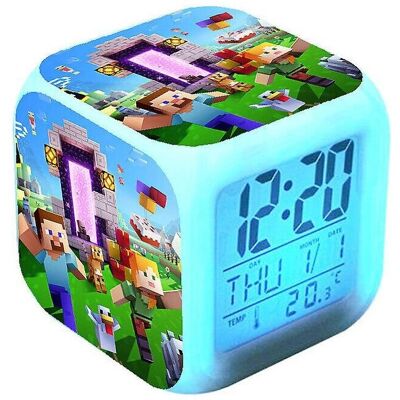 DUcare Minecraft Alarm Clock - Colorful, Model #14, Square, LED Night Light DUcare Minecraft Alarm Clock - Colorful, Model #14, Square, LED Night Light