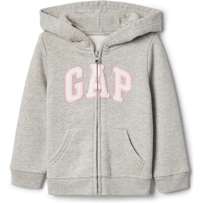 Hanorac gri pentru fete din bumbac organic GAP - Pulover pentru copii Hanorac gri pentru fete din bumbac organic GAP - Pulover pentru copii