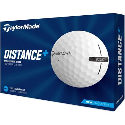 Pelotas de golf blancas TaylorMade Distance+ - Pack de 12 Pelotas de golf blancas TaylorMade Distance+ - Pack de 12