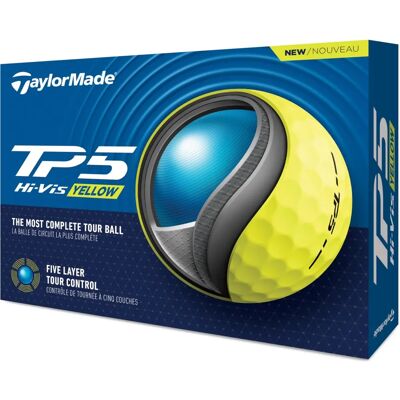 TaylorMade TP5 Gelbe Golfbälle - Packung 12 TaylorMade TP5 Gelbe Golfbälle - Packung 12