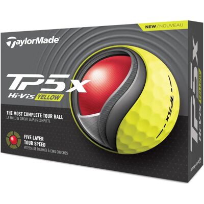 Ballons de golf TaylorMade TP5x - Jaune - Pack de 12 - Publicité Ballons de golf TaylorMade TP5x - Jaune - Pack de 12 - Publicité