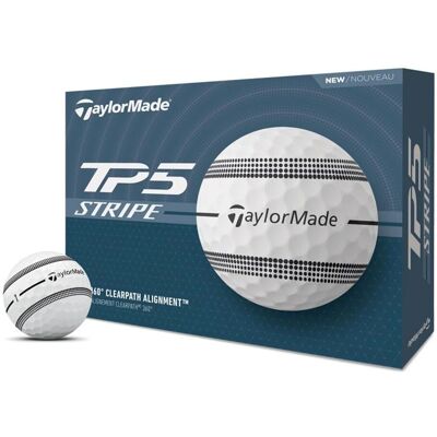 TaylorMade TP5 Stripe Golfballer - Hvit TaylorMade TP5 Stripe Golfballer - Hvit