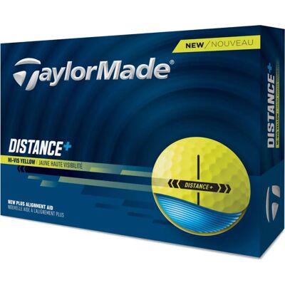 TaylorMade Gule Distance+ Golfballer - 12 stk TaylorMade Gule Distance+ Golfballer - 12 stk
