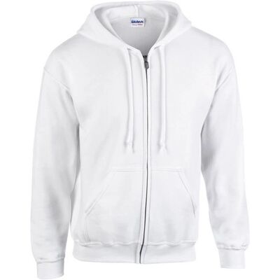 Gildan G18600 Weiß Voll-Reißverschluss Kapuzenpullover Gildan G18600 Weiß Voll-Reißverschluss Kapuzenpullover