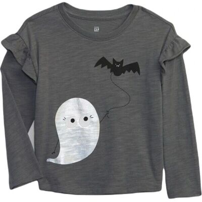 Tricou de Halloween pentru copii GAP - Fete - Gri - 18-24m Tricou de Halloween pentru copii GAP - Fete - Gri - 18-24m