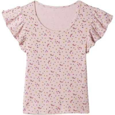 Tricou cu model floral ribat GAP - Fete roz XS - Tricou Tricou cu model floral ribat GAP - Fete roz XS - Tricou