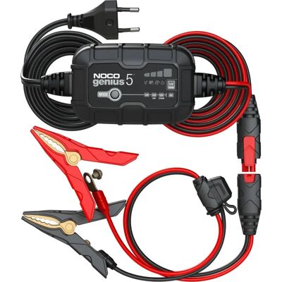 Noco Genius5 5A Battery Charger for 6V/12V Batteries - Automatic Maintenance & Desulphurisation Noco Genius5 5A Battery Charger for 6V/12V Batteries - Automatic Maintenance & Desulphurisation