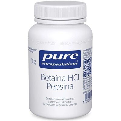 Pure Encapsulations Betaína HCl Pepsina 90 cápsulas - Suplemento dietético Pure Encapsulations Betaína HCl Pepsina 90 cápsulas - Suplemento dietético