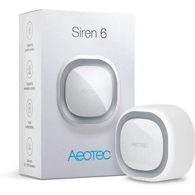 AEOTEC Z-Wave Siren 6 Wireless - Indoor/Outdoor - White - Security Alarm AEOTEC Z-Wave Siren 6 Wireless - Indoor/Outdoor - White - Security Alarm