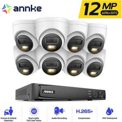ANNKE - Kit Exterior 12MP - 8-Canales PoE - Kit de Cámaras de Seguridad ANNKE - Kit Exterior 12MP - 8-Canales PoE - Kit de Cámaras de Seguridad