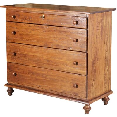 BISCOTTINI Solid Wood Dresser - 4 Drawers Vintage Rustic Style BISCOTTINI Solid Wood Dresser - 4 Drawers Vintage Rustic Style