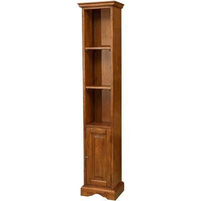 BISCOTTINI - Piccola libreria in legno massello di tiglio - 40x30x196 cm - Noce BISCOTTINI - Piccola libreria in legno massello di tiglio - 40x30x196 cm - Noce