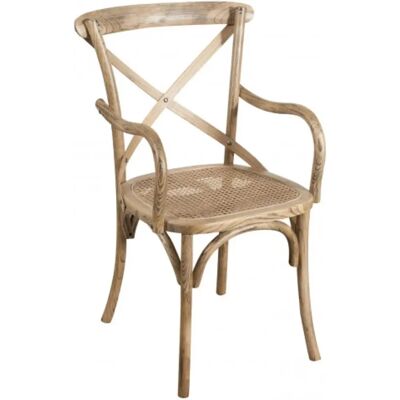 Chaise Vintage en Bois et Rattan Biscottini - 89x50x43 cm - Mobilier de Salle à Manger - Publicité Chaise Vintage en Bois et Rattan Biscottini - 89x50x43 cm - Mobilier de Salle à Manger - Publicité