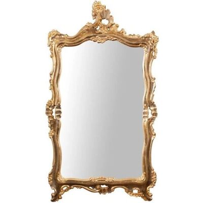 Biscottini - Specchio da parete elegante con cornice in foglia oro - Decorazione bagno, camera da letto Biscottini - Specchio da parete elegante con cornice in foglia oro - Decorazione bagno, camera da letto