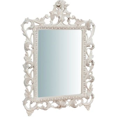 Espejo de Pared Blanco Envejecido Biscottini - 45x61 cm - Italia Espejo de Pared Blanco Envejecido Biscottini - 45x61 cm - Italia