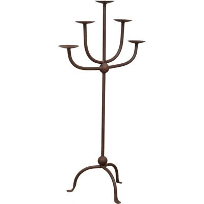 BISCOTTINI - Candelabro in ferro battuto rustico - Altezza 100cm BISCOTTINI - Candelabro in ferro battuto rustico - Altezza 100cm