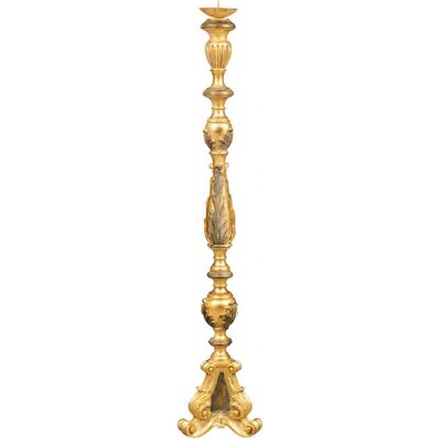Modello Biscottini - Candelabro in Legno Vintage Foglia d'Oro e Nero - Candelabro Modello Biscottini - Candelabro in Legno Vintage Foglia d'Oro e Nero - Candelabro