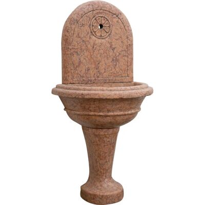 Biscottini Verona Red Marble Garden Fountain - 65x43x130 cm Biscottini Verona Red Marble Garden Fountain - 65x43x130 cm