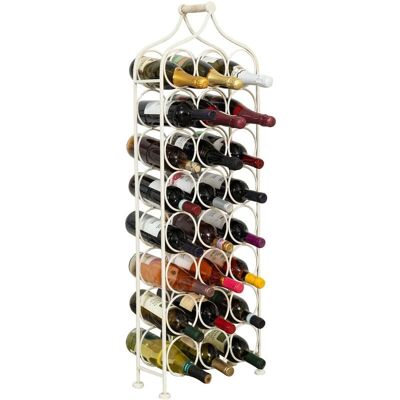 BISCOTTINI - Estante de vino vintage blanco en hierro - 24 botellas BISCOTTINI - Estante de vino vintage blanco en hierro - 24 botellas