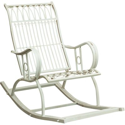 Biscottini - Mecedora de hierro - Antique white finish - Rocking chair Biscottini - Mecedora de hierro - Antique white finish - Rocking chair