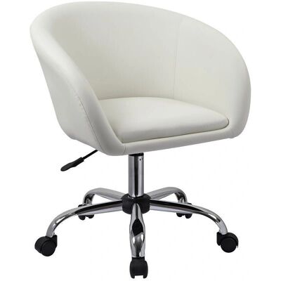 Décoshop26 - BUR09021 - Blanco - Cuero sintético - Silla de oficina Décoshop26 - BUR09021 - Blanco - Cuero sintético - Silla de oficina